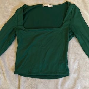 small green long sleeve top